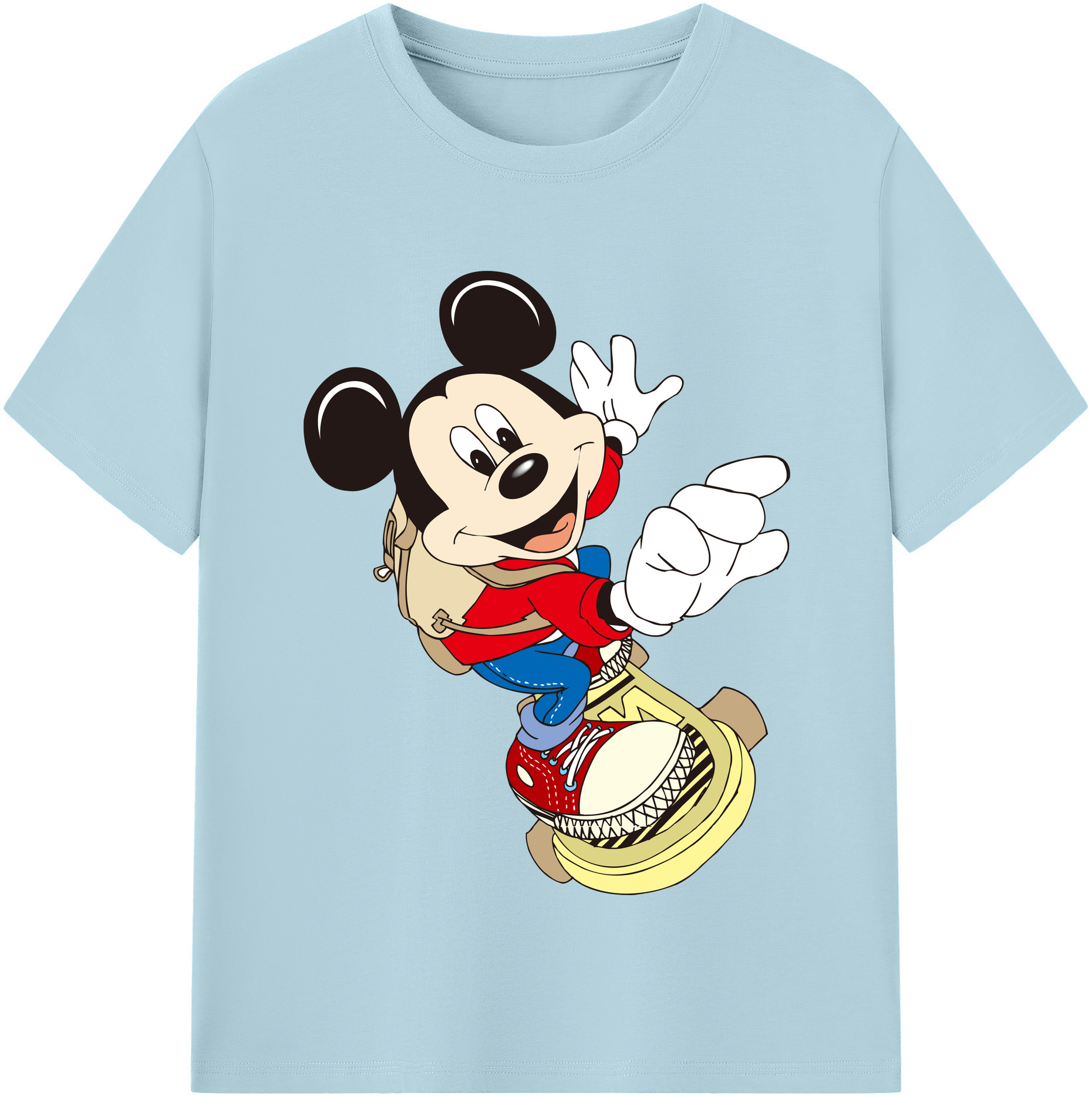（画像用） ミッキーマウス Mickey Mouse 綿100％半袖Tシャツ（フロントプリント）
